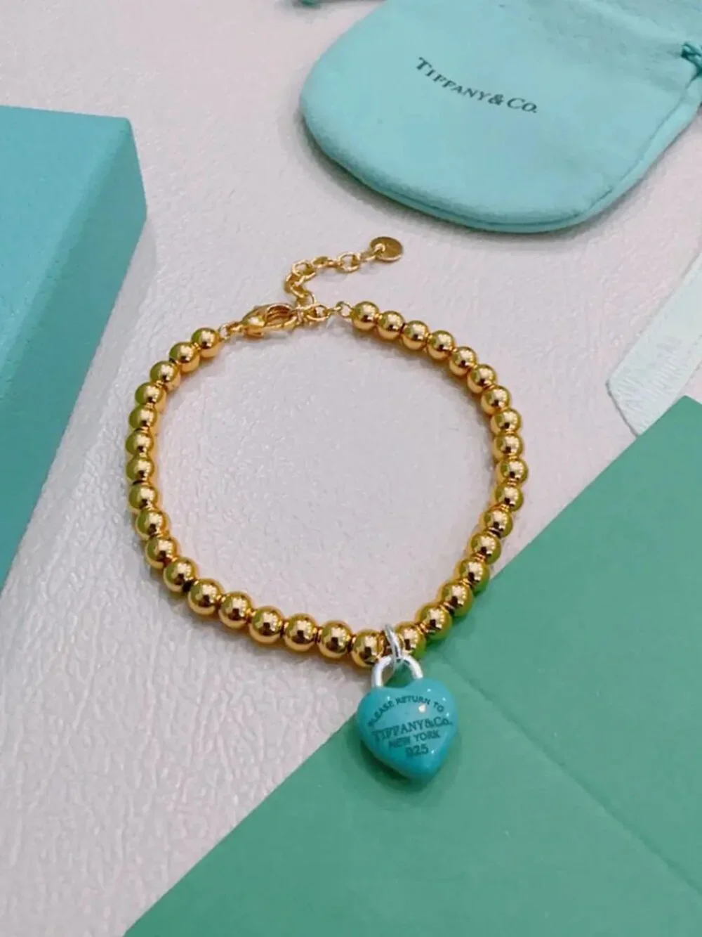 Tiffany & Co. Blue Heart Gold Bracelet